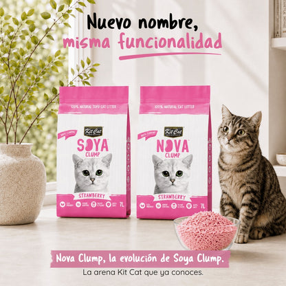 Pack 2x Kit Cat Litière Eco SoyaClump Pack Économique - Fraise 7 L Litière pour chats