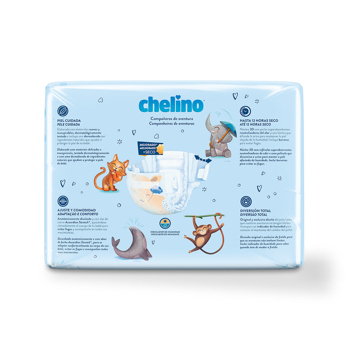 Pack 6 x Pañal T3 Tumbado (4-10Kg) 36 uds, Chelino