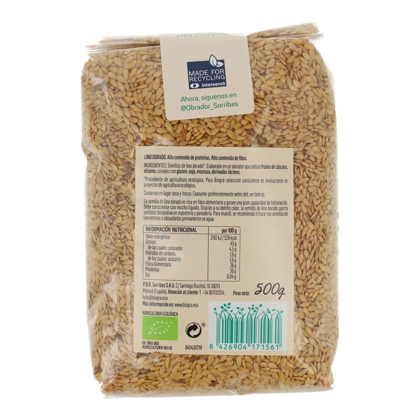 Semillas Lino Dorado Biográ. 500 g
