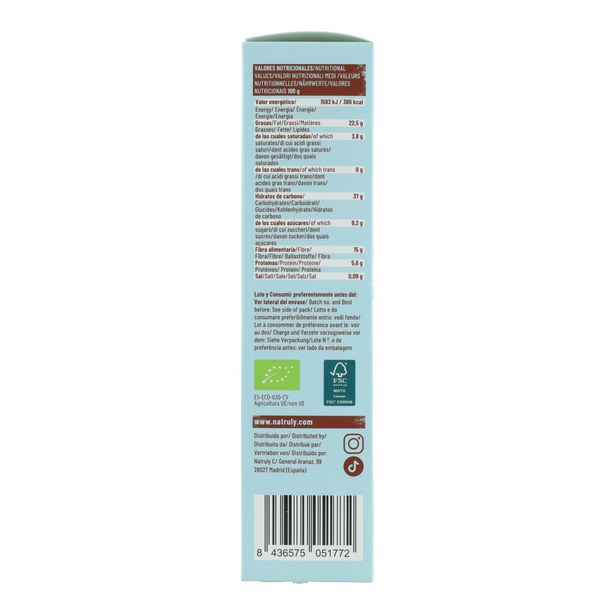 Biscuits au cacao BIO Natruly 125 g