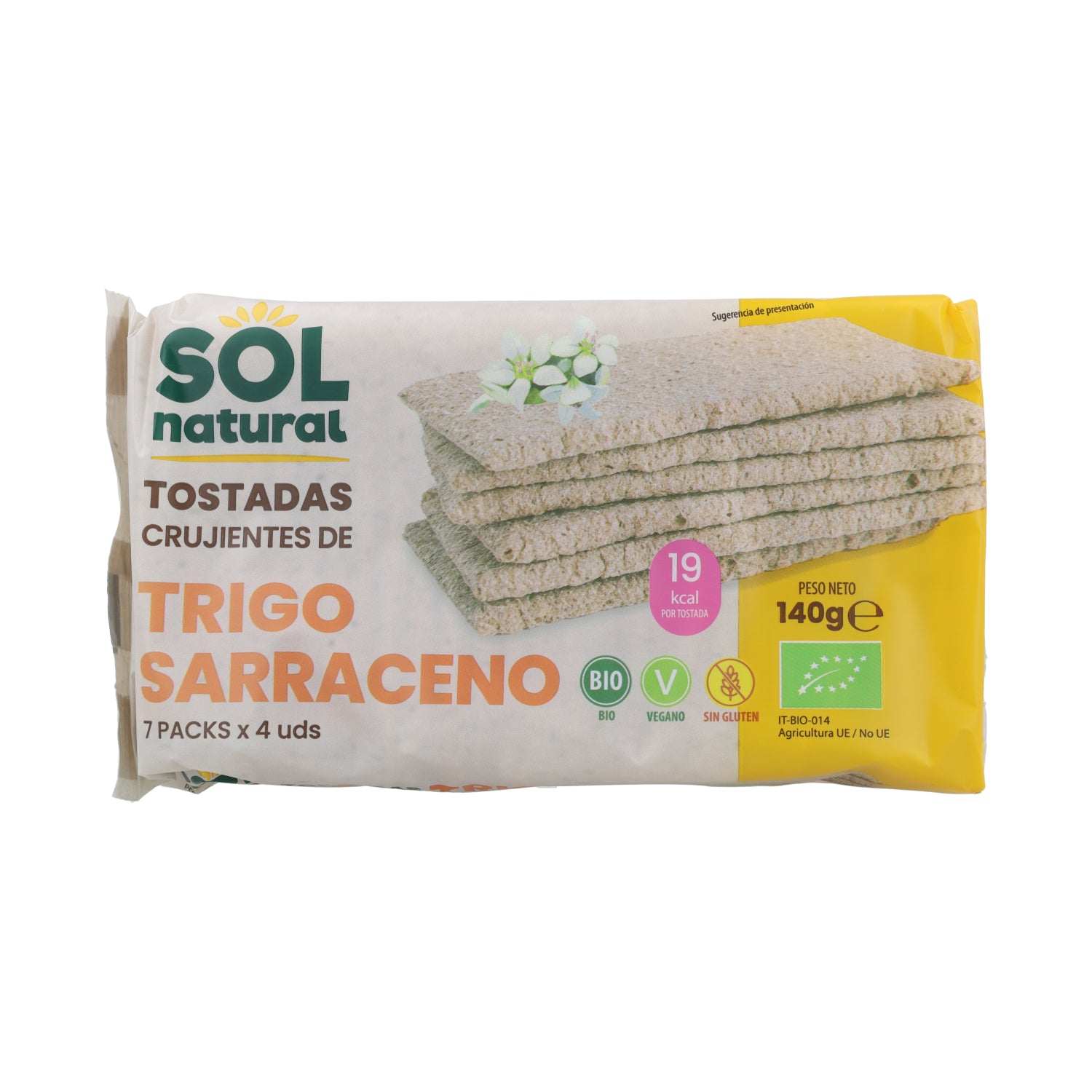 Tranches de pain de sarrasin sans gluten Sol Natural 140 g BIO