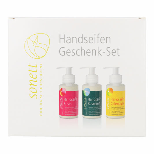 Lot de savons calendula romarin et rose Sonett 3 x 110 ml