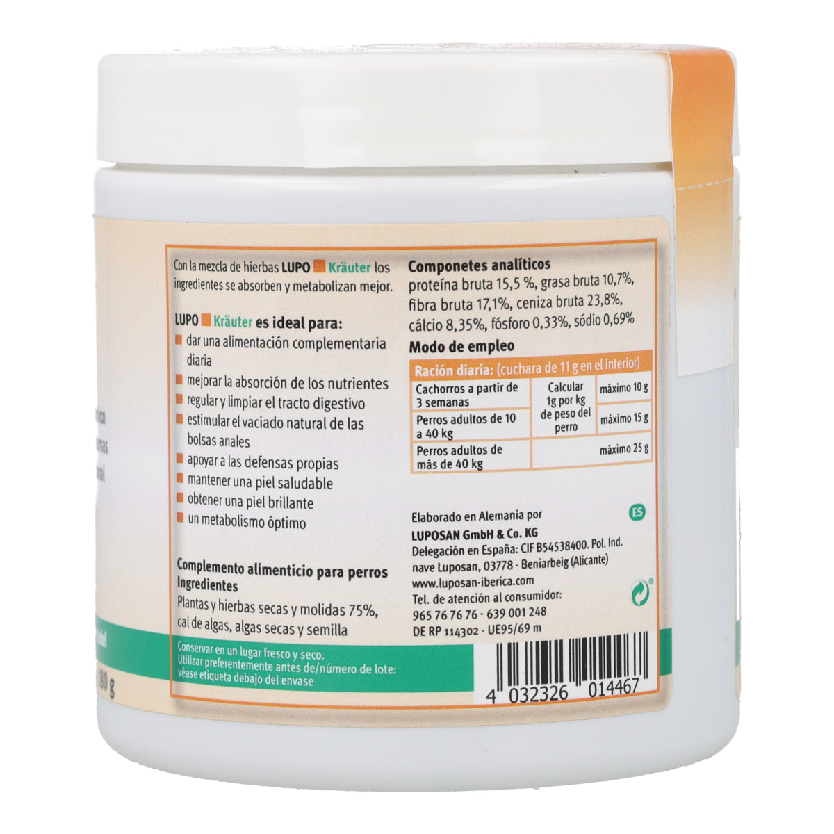 Lupo Herbes Multivitamines 100% Naturelles en Granulés pour Chiens Granulés 180 g