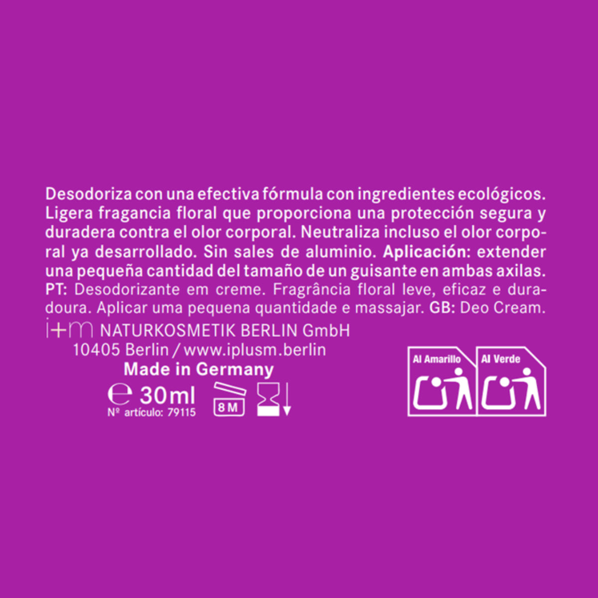 Déodorant crème Floral 24h I+M 30ml