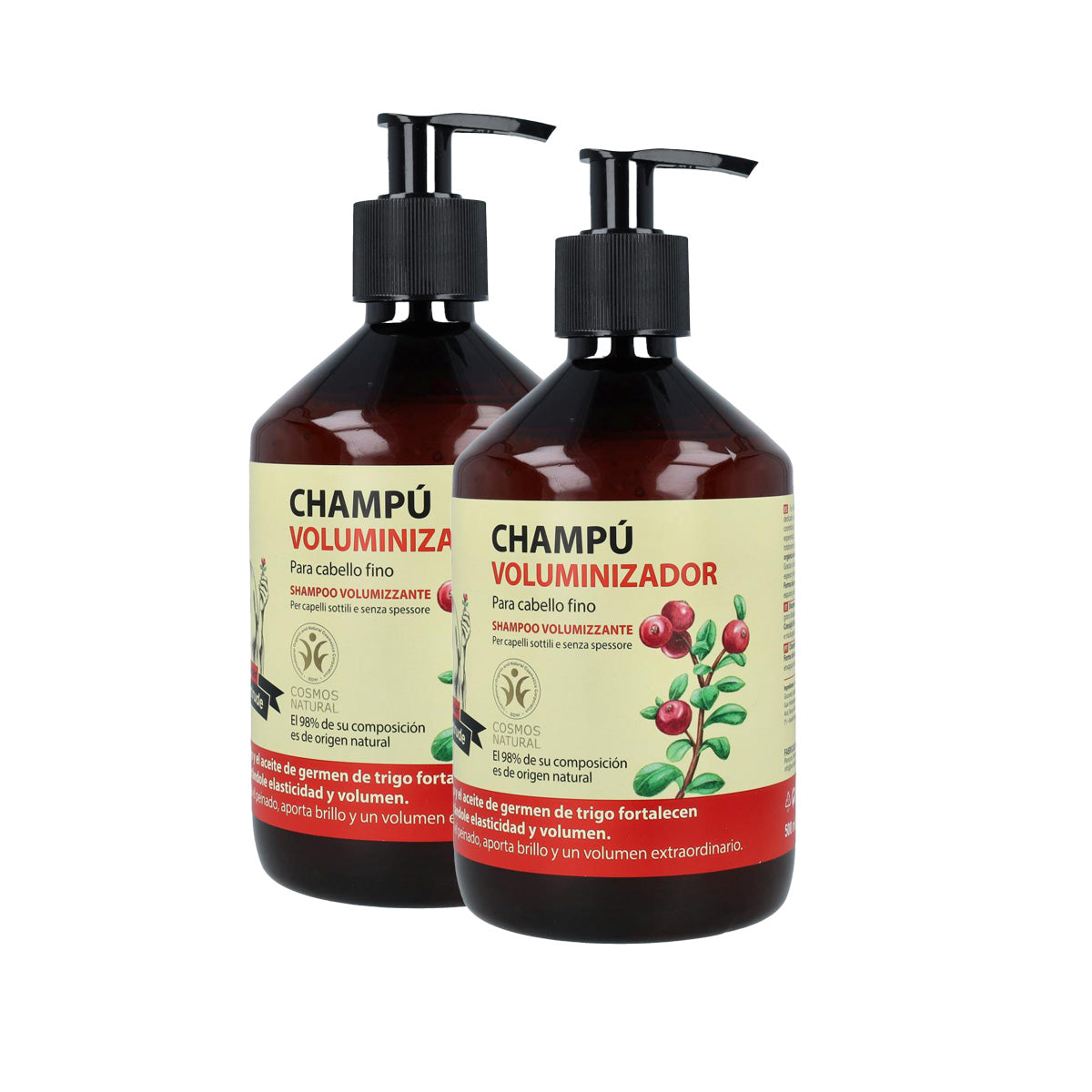 Pack 2x Champú Volumen Cabellos Delicados Oma Gertrude 500 ml