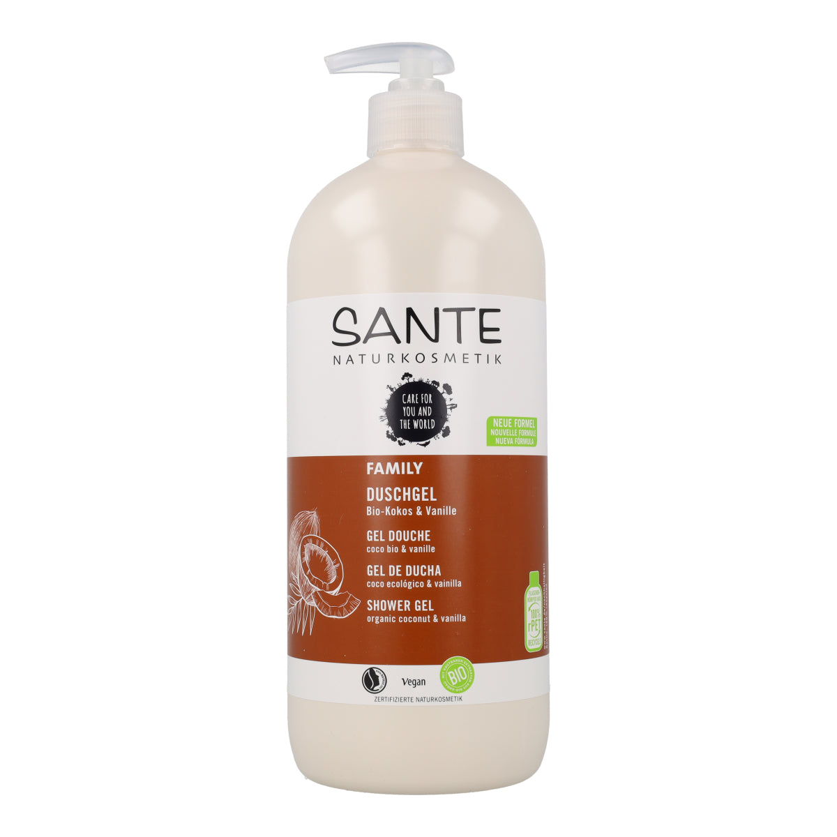 Gel douche BIO à la noix de coco et à la vanille Sante 950 ml