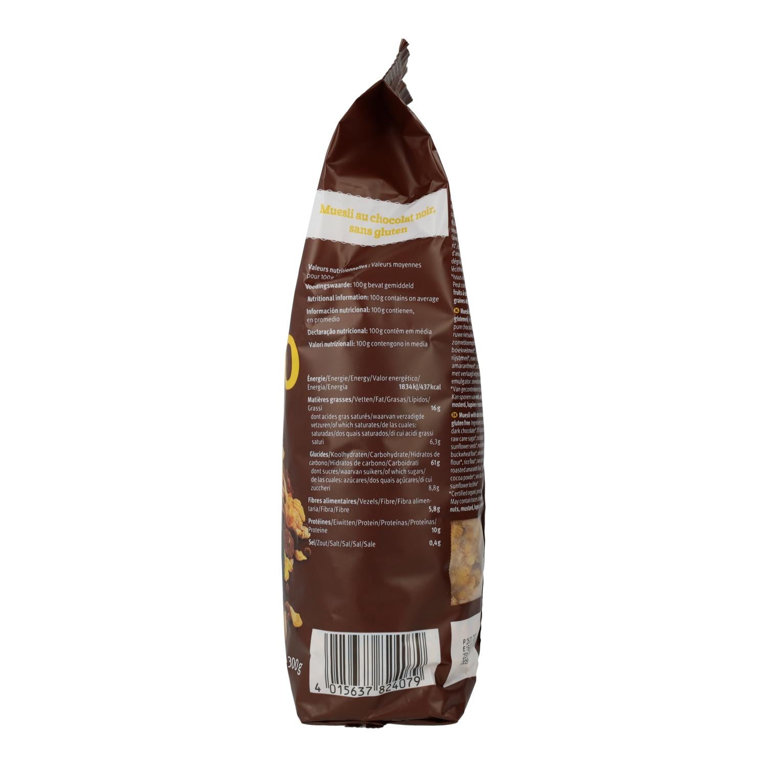 Muesli crujiente con Chocolate Negro Sin Gluten Bauckhof 300 g