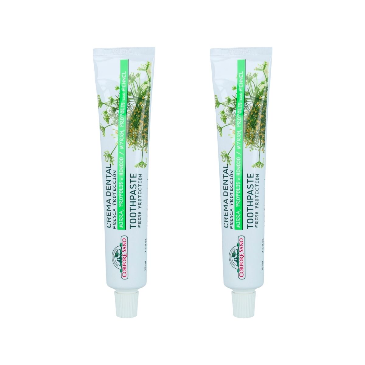 Pack 2x Dentífrico Mirra, Própolis e Hinojo Corpore Sano 75 ml