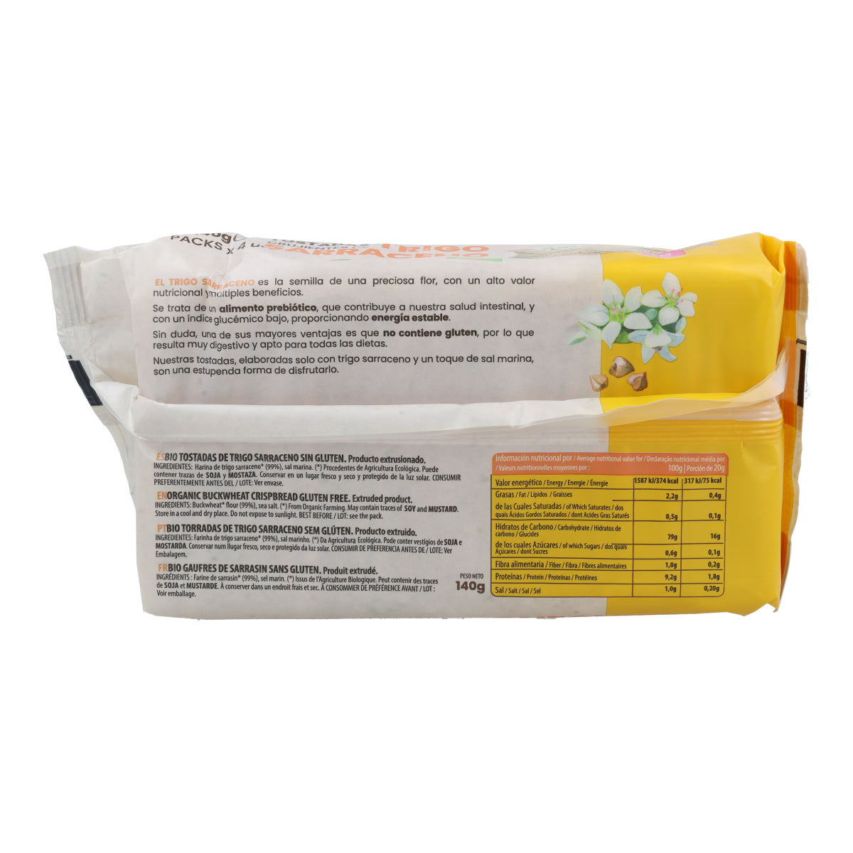 Tranches de pain de sarrasin sans gluten Sol Natural 140 g BIO