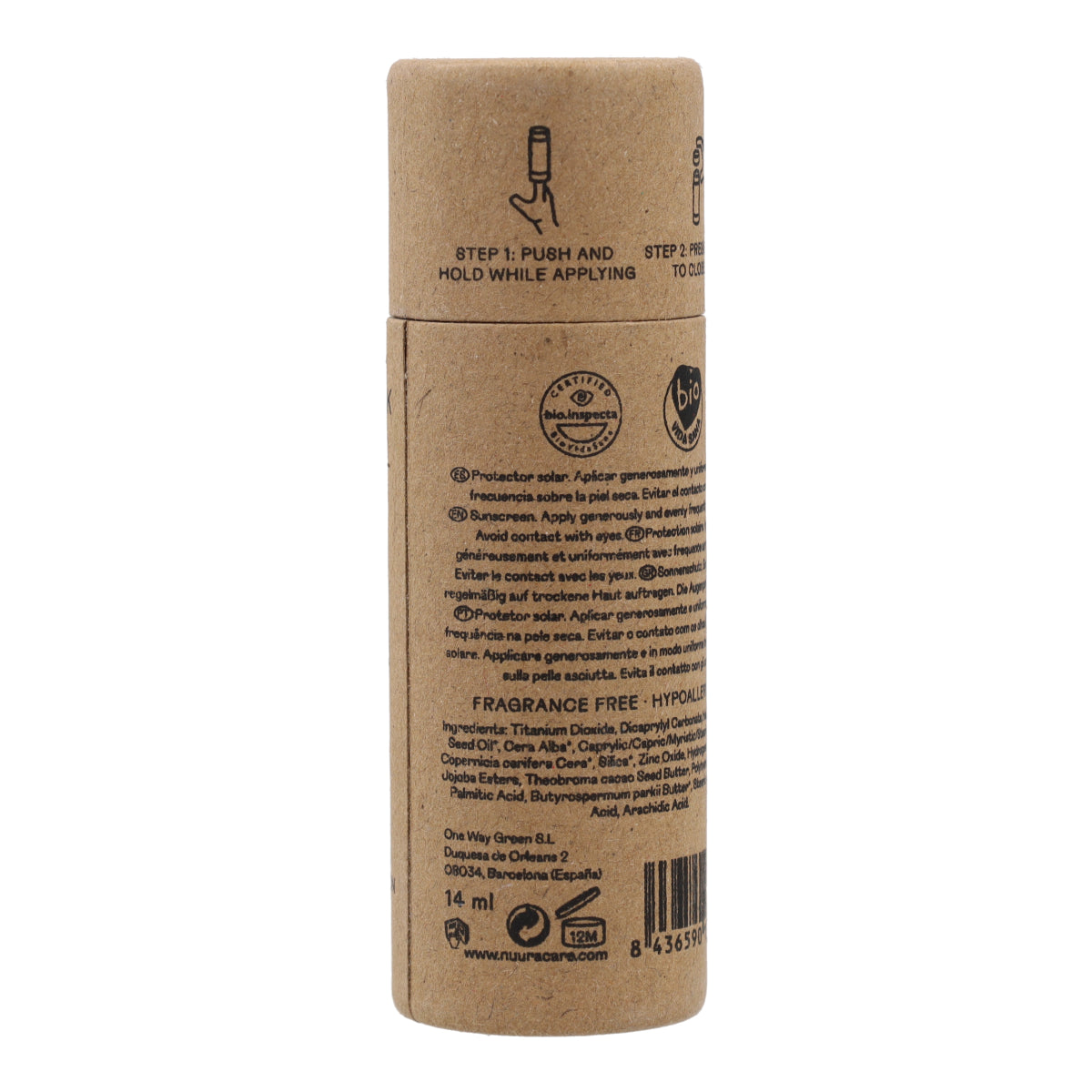 Protector Solar Facial SPF50 stick Nuura 18 ml