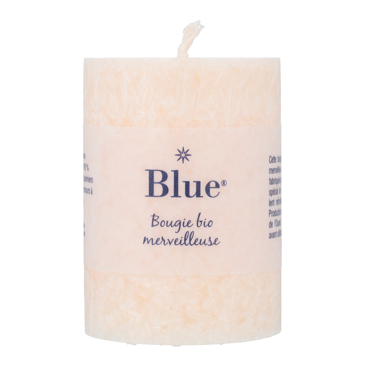 Petites bougies cylindriques ivoire 56 x 80 mm 174 g Bleues 6 pièces