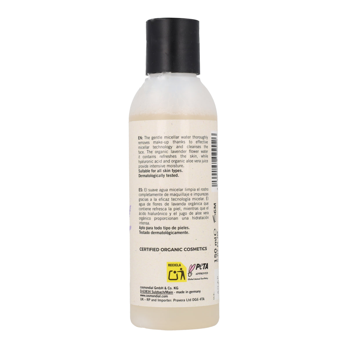 Eau Micellaire Aloe Vera et Lavande Bio Benecos 150 ml Végane