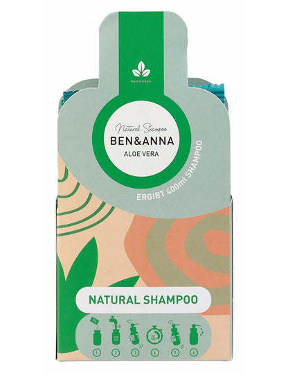 Shampoo Aloe Vera Ben & Anna flocons secs à diluer dans l'eau 2x20g=400ml