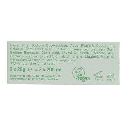 Shampoo Aloe Vera Ben & Anna flocons secs à diluer dans l'eau 2x20g=400ml