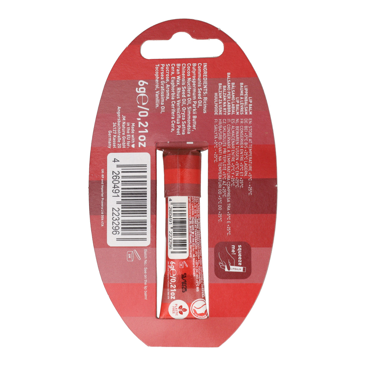 Baume à lèvres écologique à la fraise zéro déchet Ben&Anna 6g