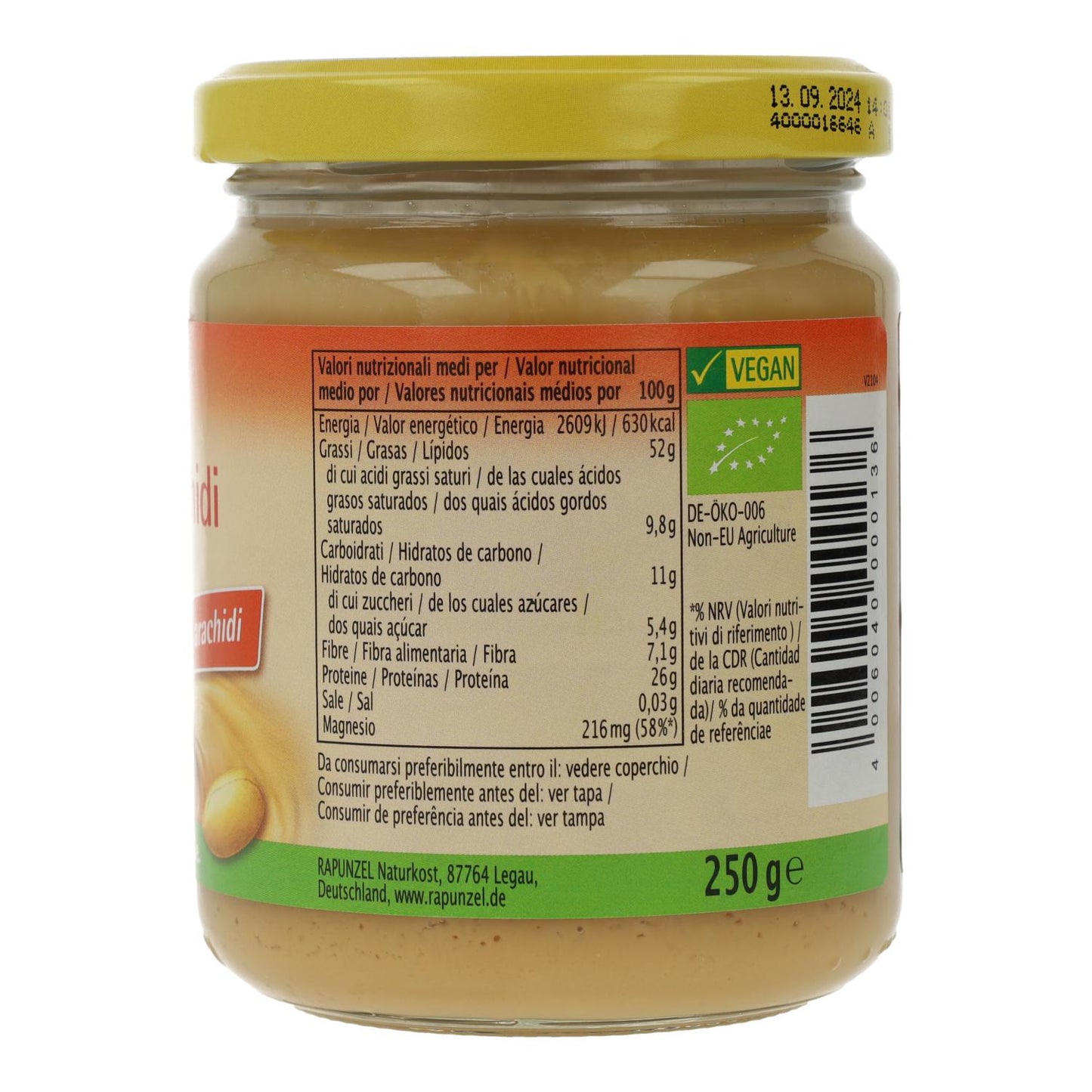 Crema de Cacahuete BIO Rapunzel 250 g