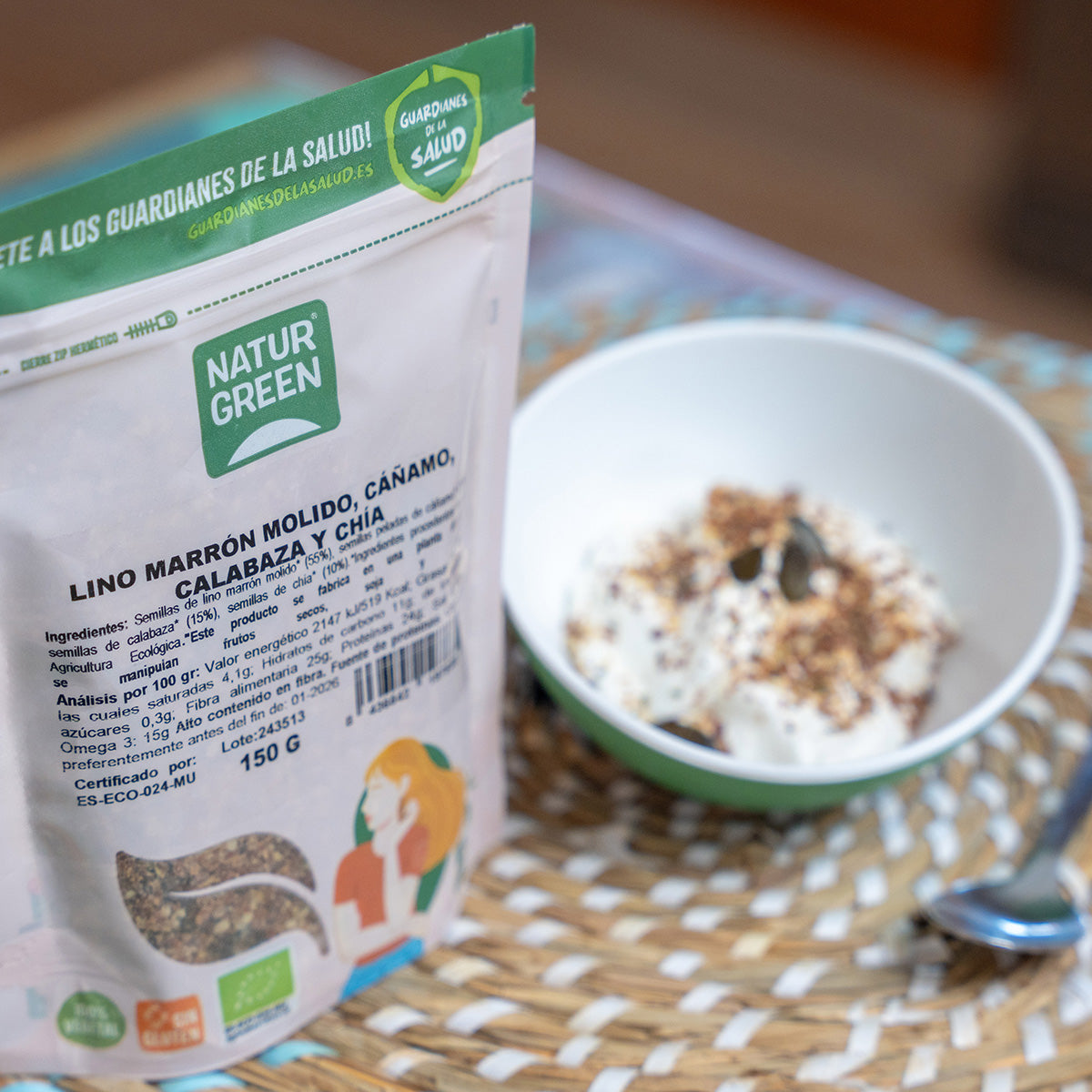 Semillas de lino, cáñamo, calabaza y chía Bio NaturGreen 150 gr