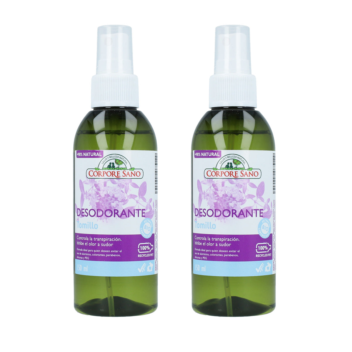 Pack 2x Desodorante tomillo Corpore Sano 150 ml