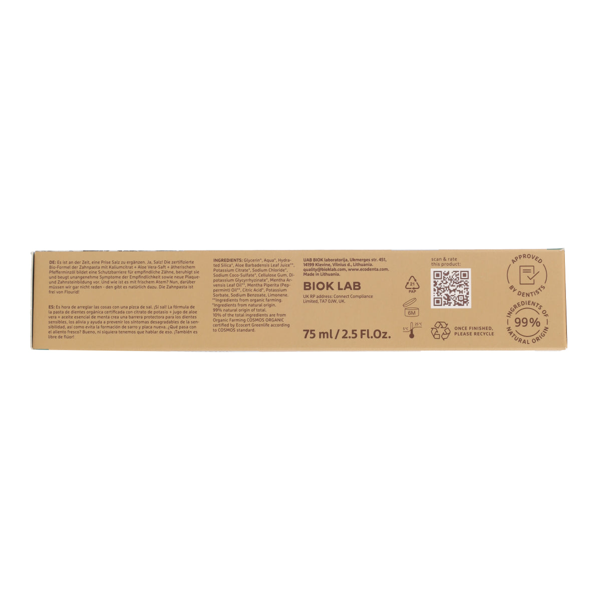 Pasta dental Alivio Sensibilidad con Sales Bio EcoDenta 75 ml