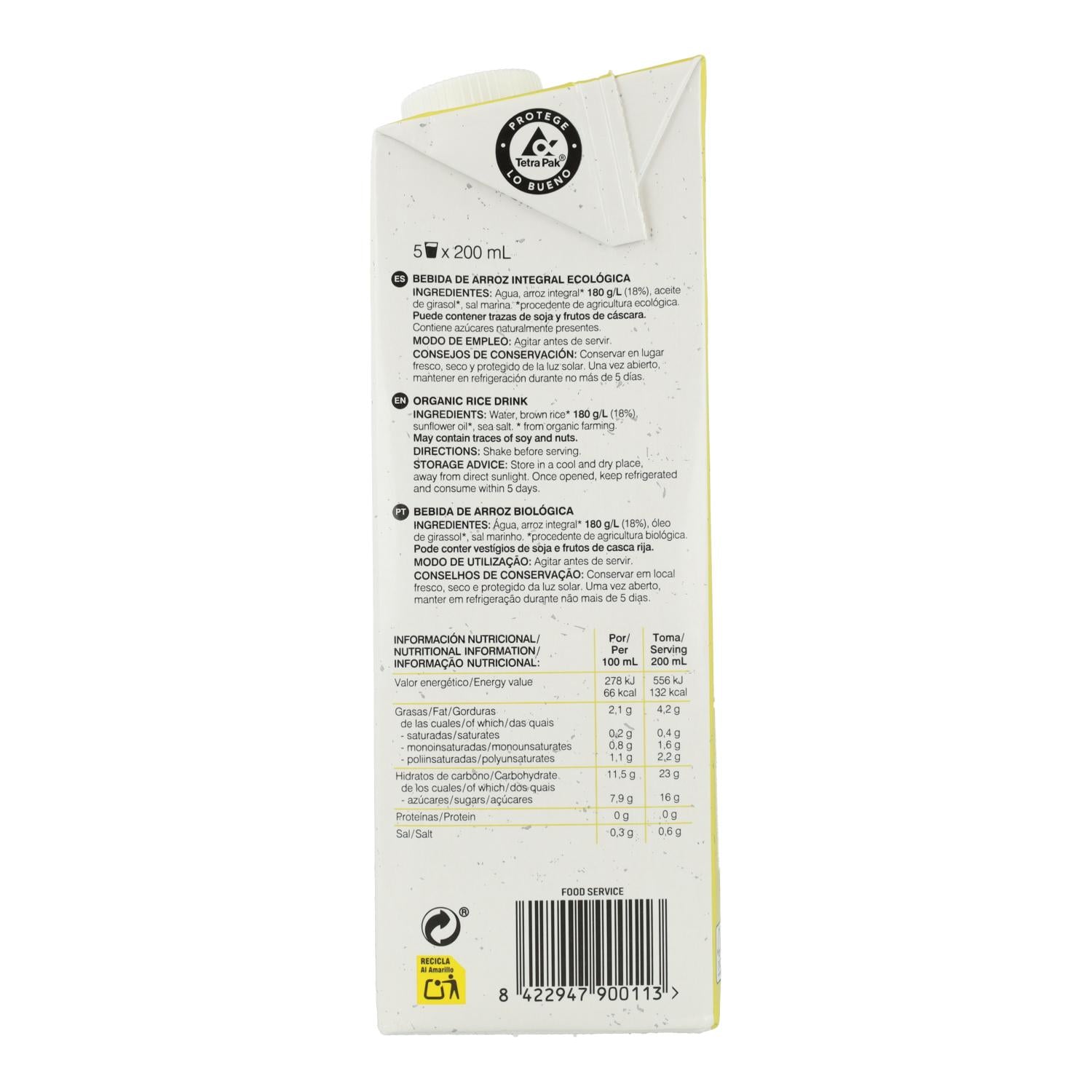 Bebida de Arroz Integral Soria Natural 1 L