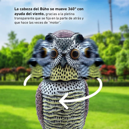 Búho espantapájaros con cabeza giratoria Biotop 41 cm