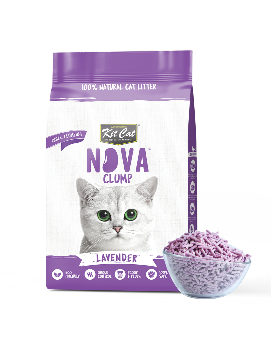 Kit Cat Arena Eco SoyaClump - Lavender 7 L Litière pour chat