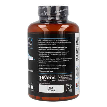 Glucosamine Chondroïtine MSM Boswellia Vitamines C et D3 Sevens Nutrition 180 gélules