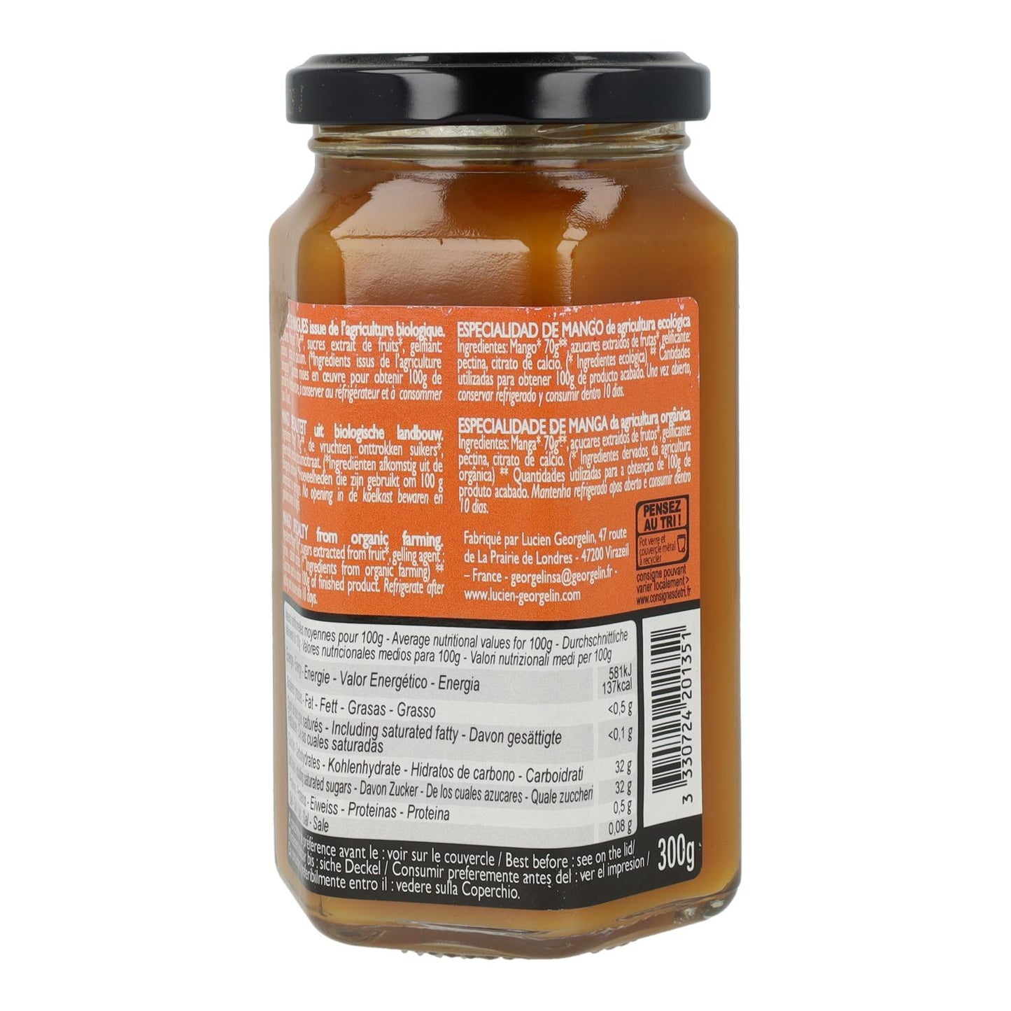 Mermelada de mango BIO Destination 300 g