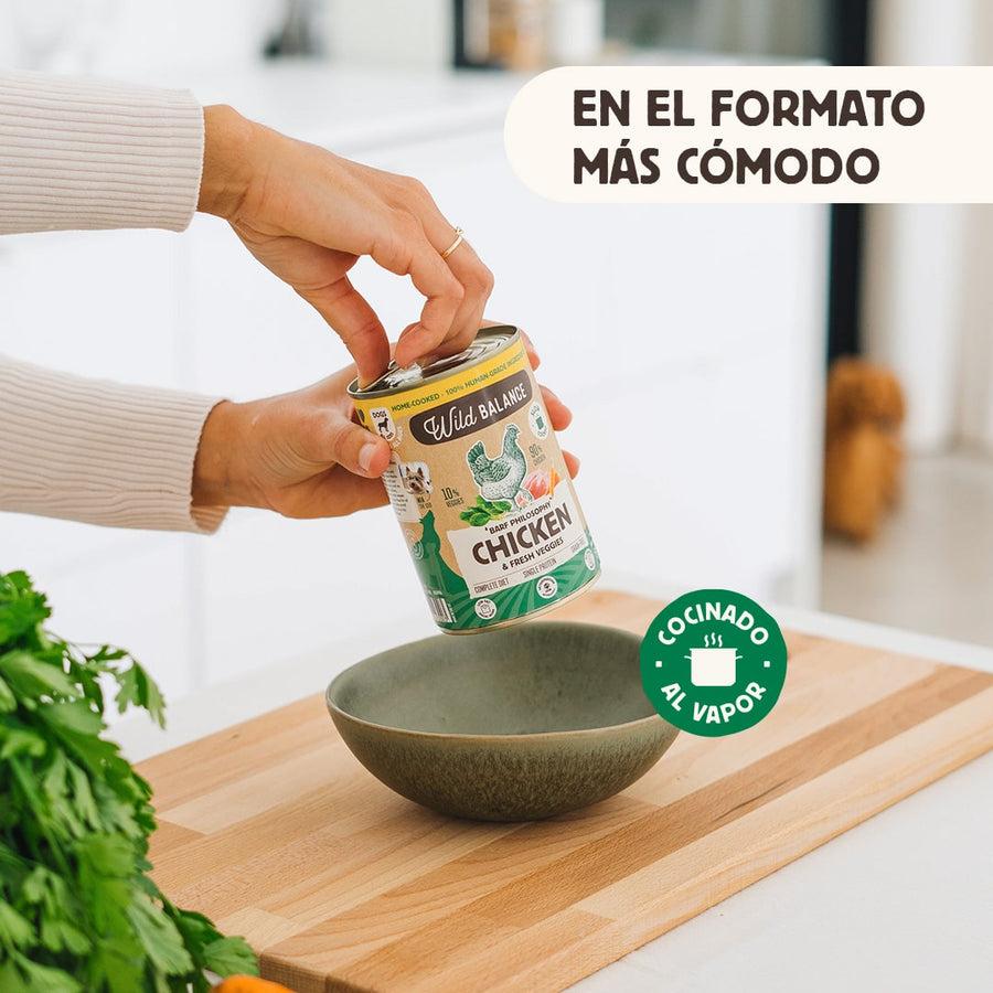 Lata Filosofía BARF de POLLO Wild Balance 400gr