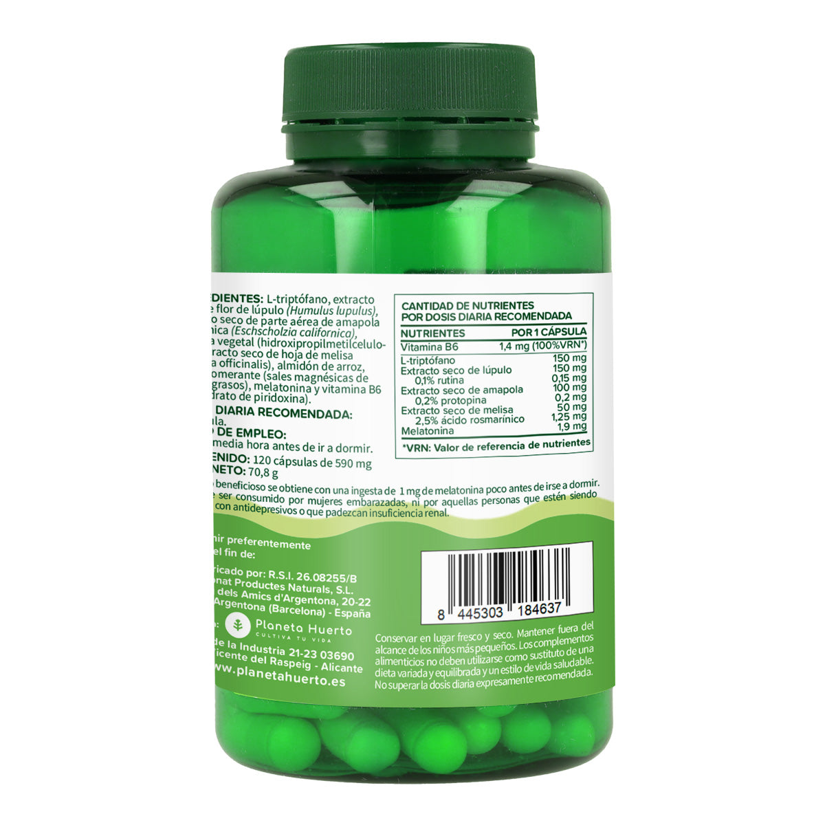 Melatonina complex Planeta Huerto 120 cápsulas