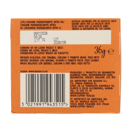Infusion de gingembre et curcuma BIO Cupper 20 sachets