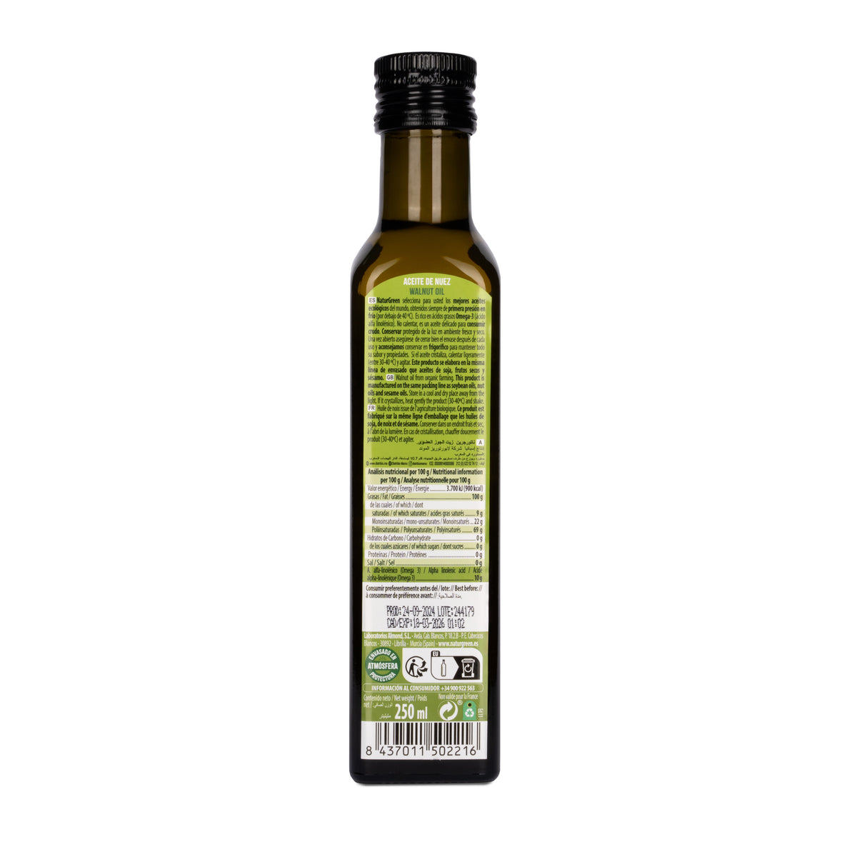 Huile de noix bio NaturGreen 250 ml