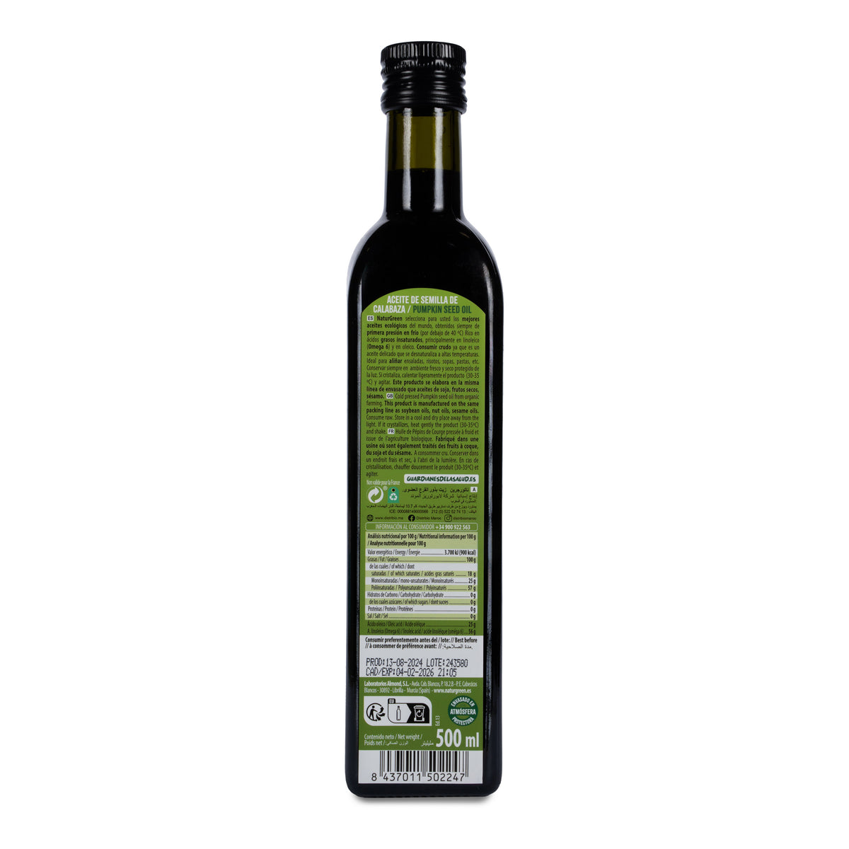 Huile de graines de courge BIO NaturGreen 500 ml