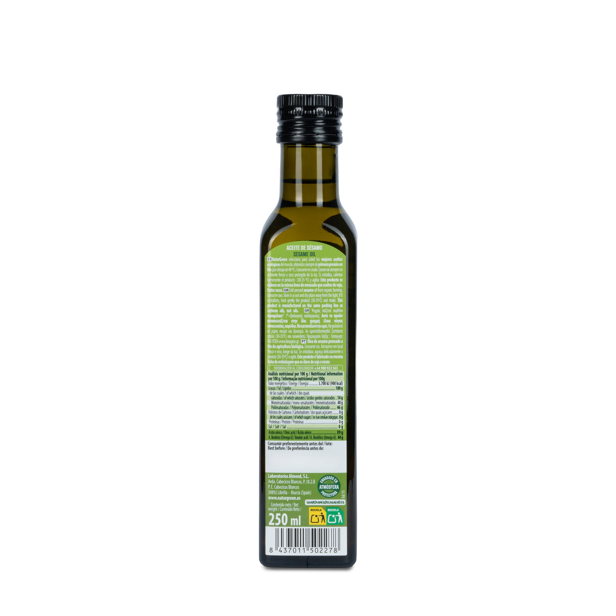 Huile de sésame BIO NaturGreen. 250 ml