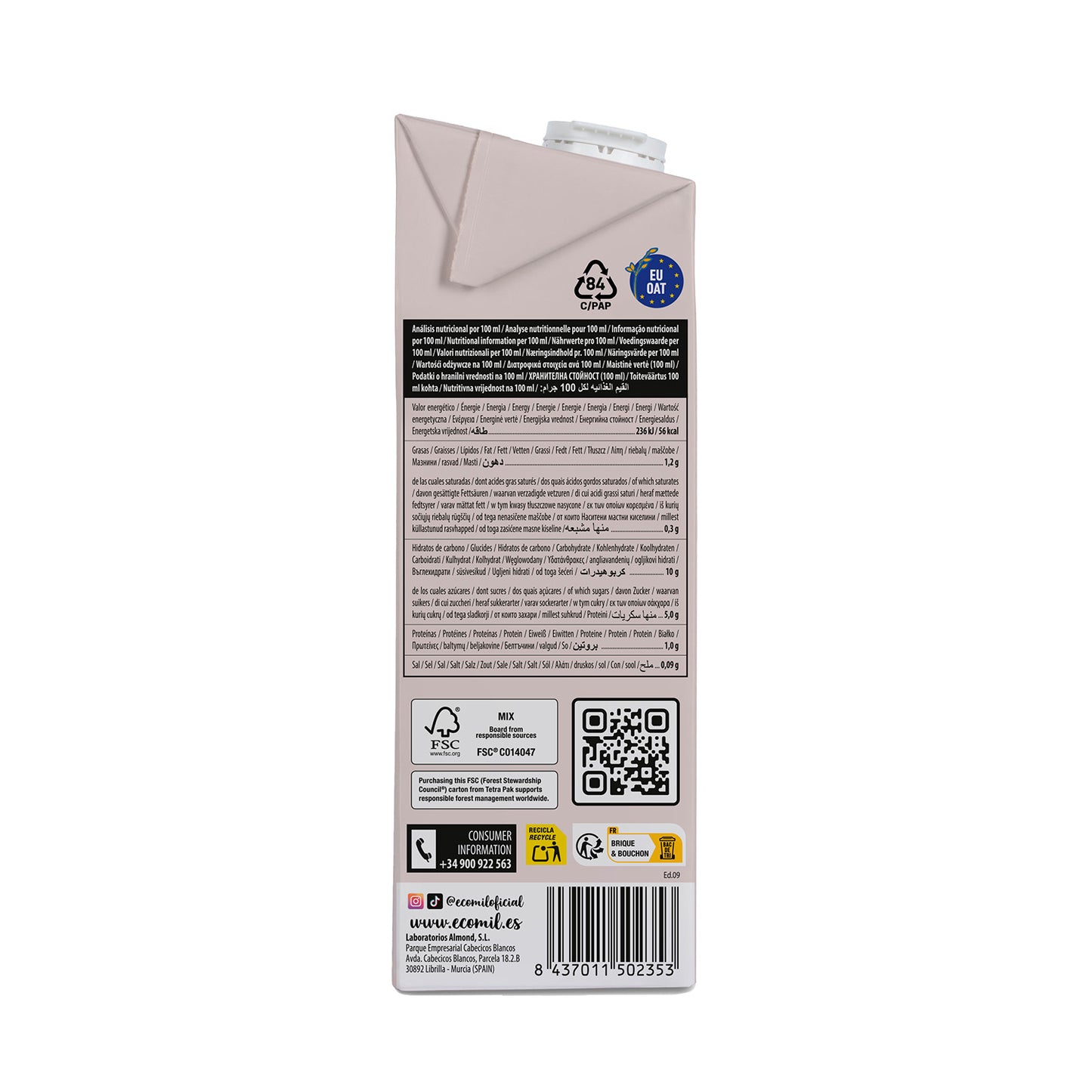 Pack 6 x Boisson à l'avoine Choco NaturGreen 1 L