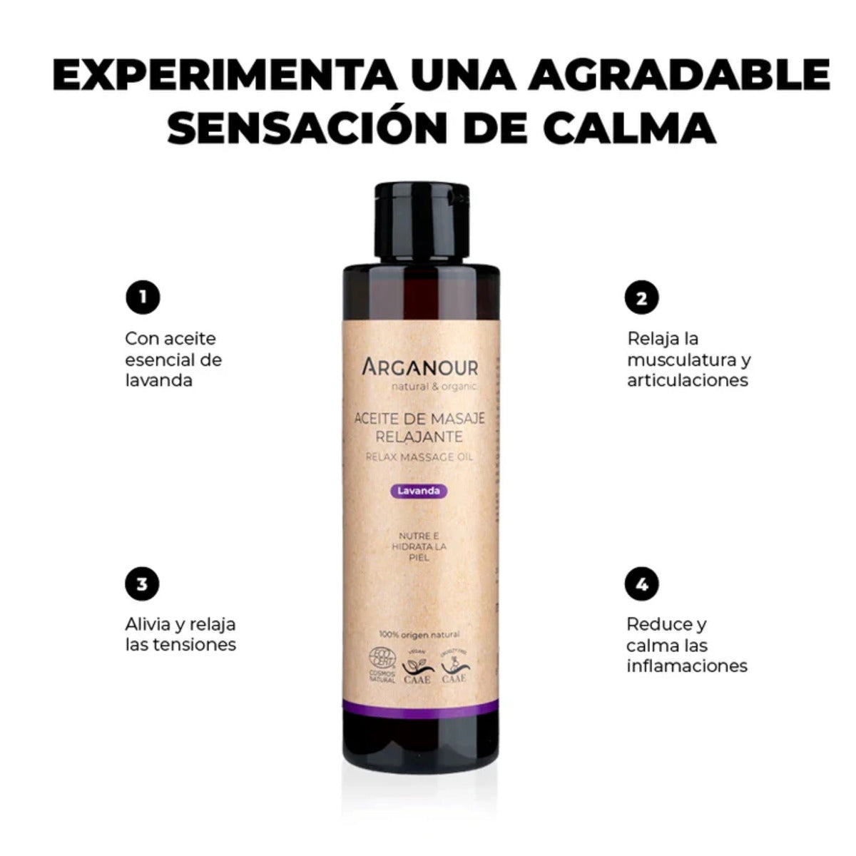 Aceite de masaje relajante Arganour 200 ml