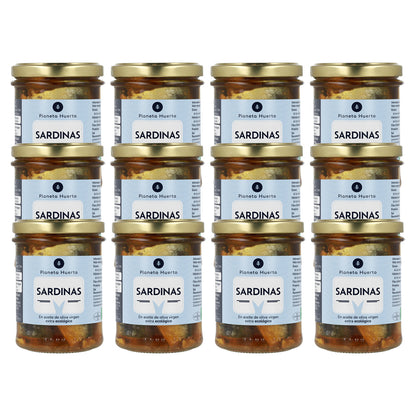 Pack 12x Sardinas en aceite de oliva virgen extra ECO Planeta Huerto 190 g