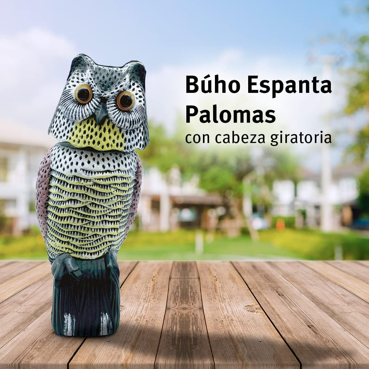 Búho espantapájaros con cabeza giratoria Biotop 41 cm