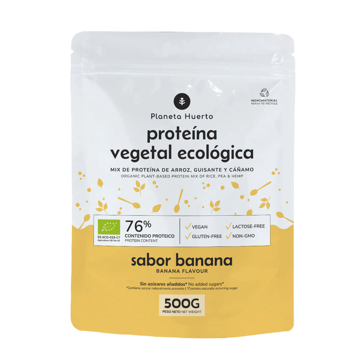Proteína vegana ECO 76% Banana Planeta Huerto 500 g