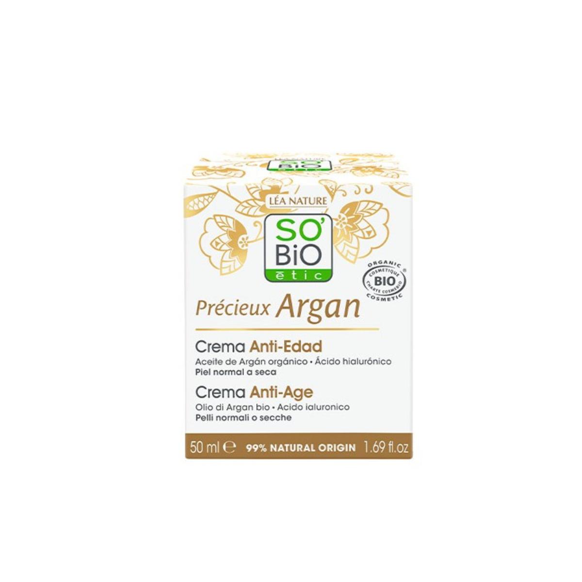 Crema día antiedad acido hialuronico & argan BIO So'Bio etic 50 ml