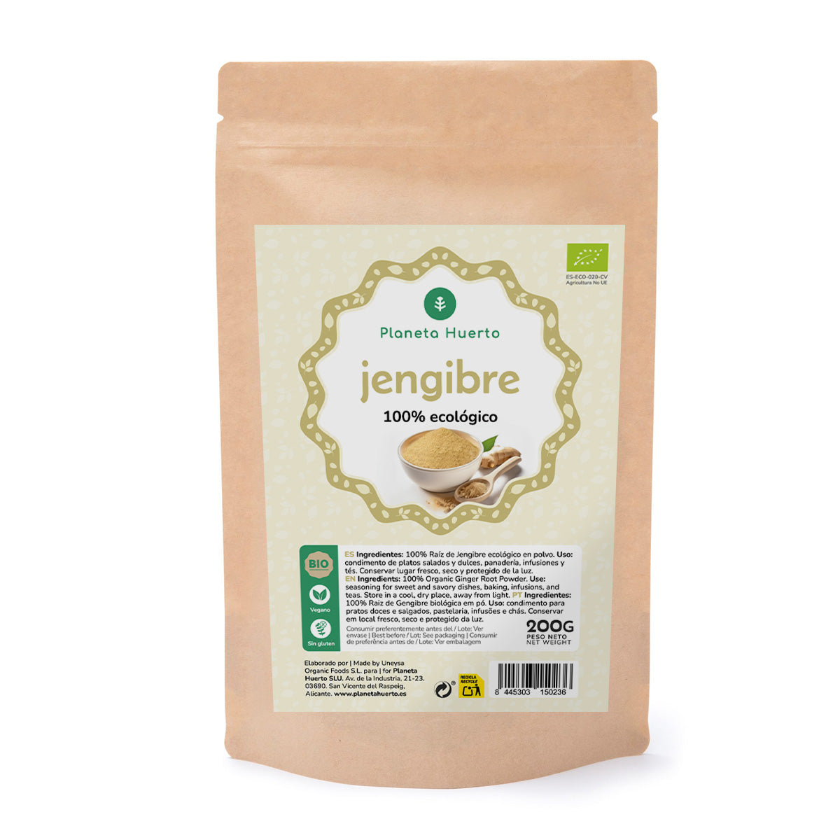 Jengibre en polvo ECO Planeta Huerto 200 g