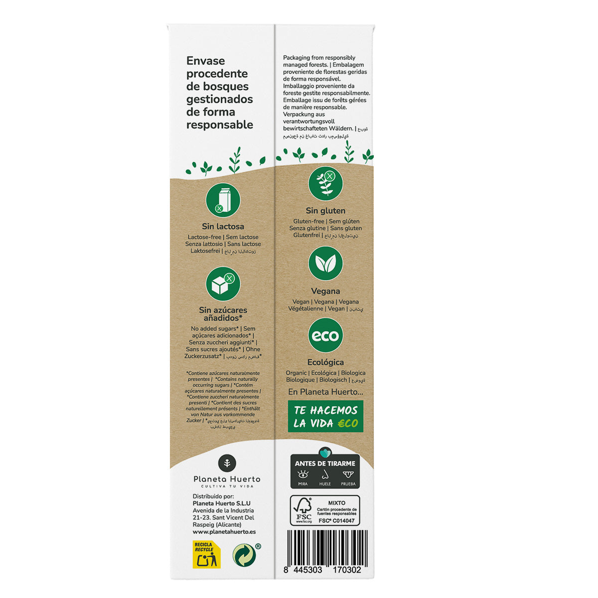 Pack 6x Bebida de Coco Eco Planeta Huerto 1L