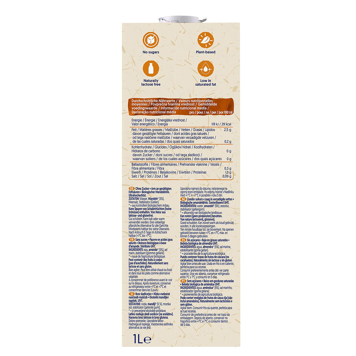Boisson à l'amande 0% sucres Alpro Bio 1L
