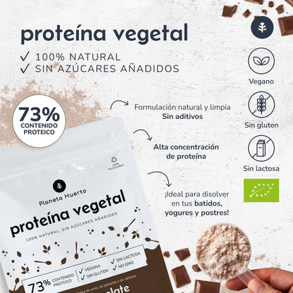 Proteína vegana ECO 73% chocolate Planeta Huerto  1Kg