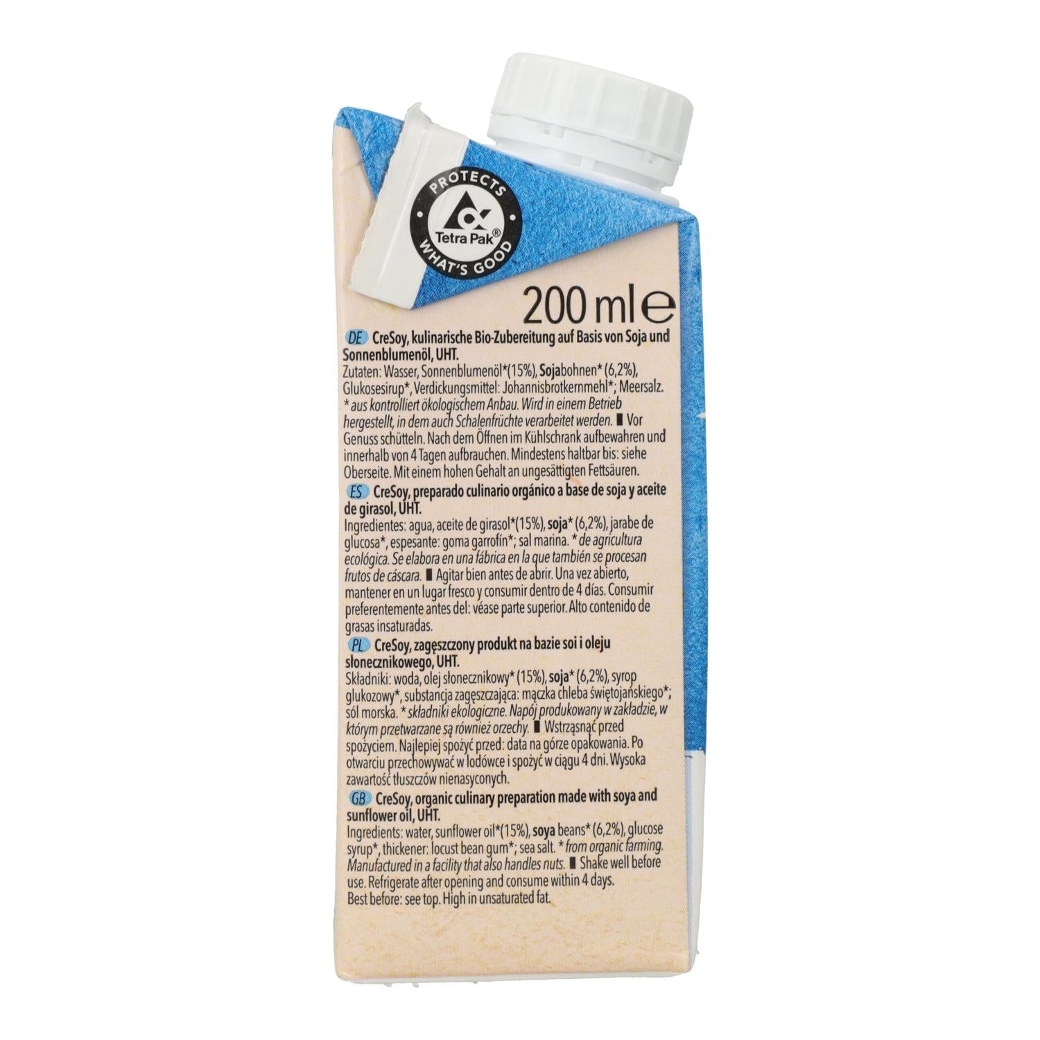 Crema para cocinar de Soja Liquida Bio Natumi, 200 ml