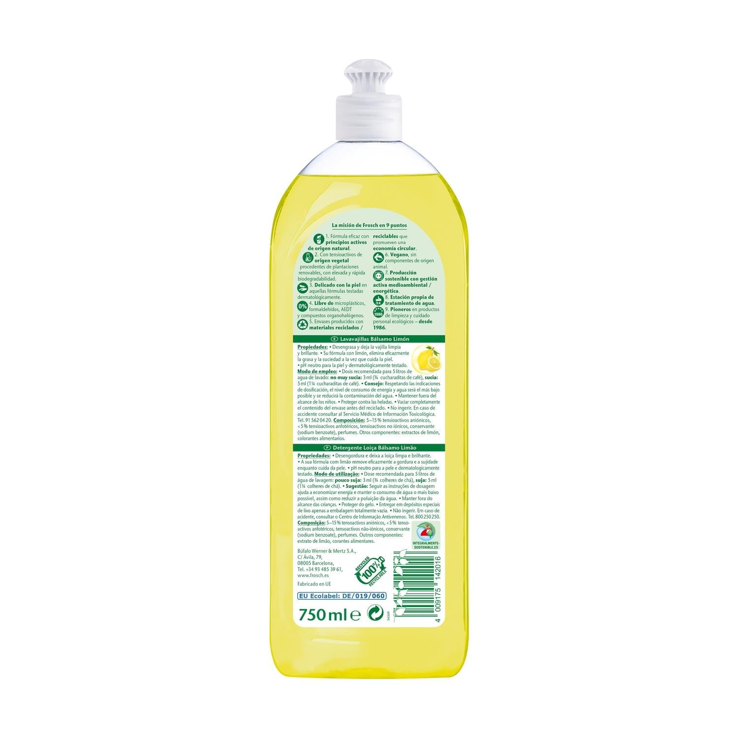 Pack 2X Lavavajillas limón Eco Frosch 750 ml