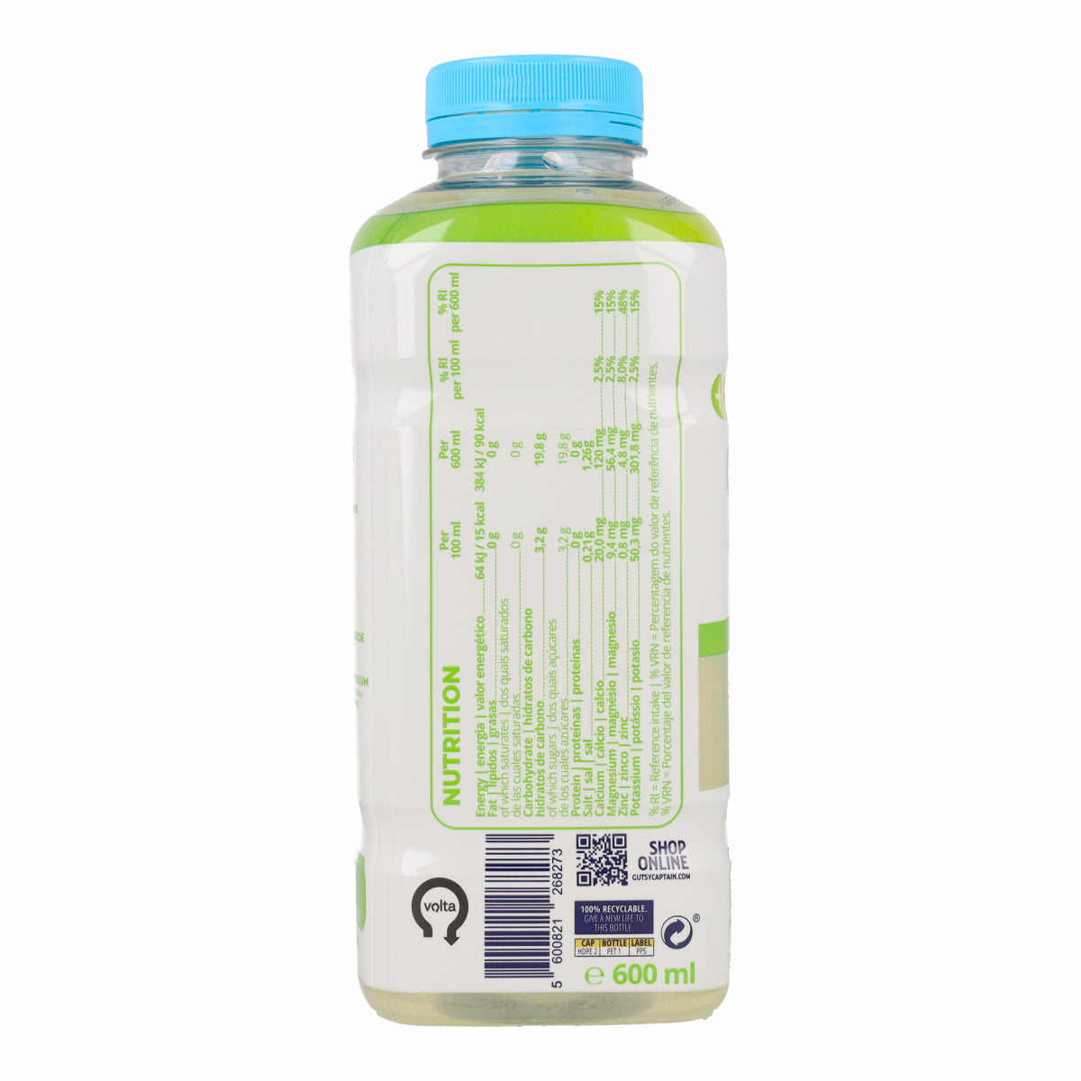 Boisson naturelle Électrolyte Citron Vert-Citron Pet The Gutsy Captain 600 ml