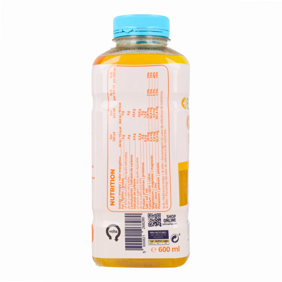Boisson Naturelle Électrolyte Orange Pet The Gutsy Captain 600 ml