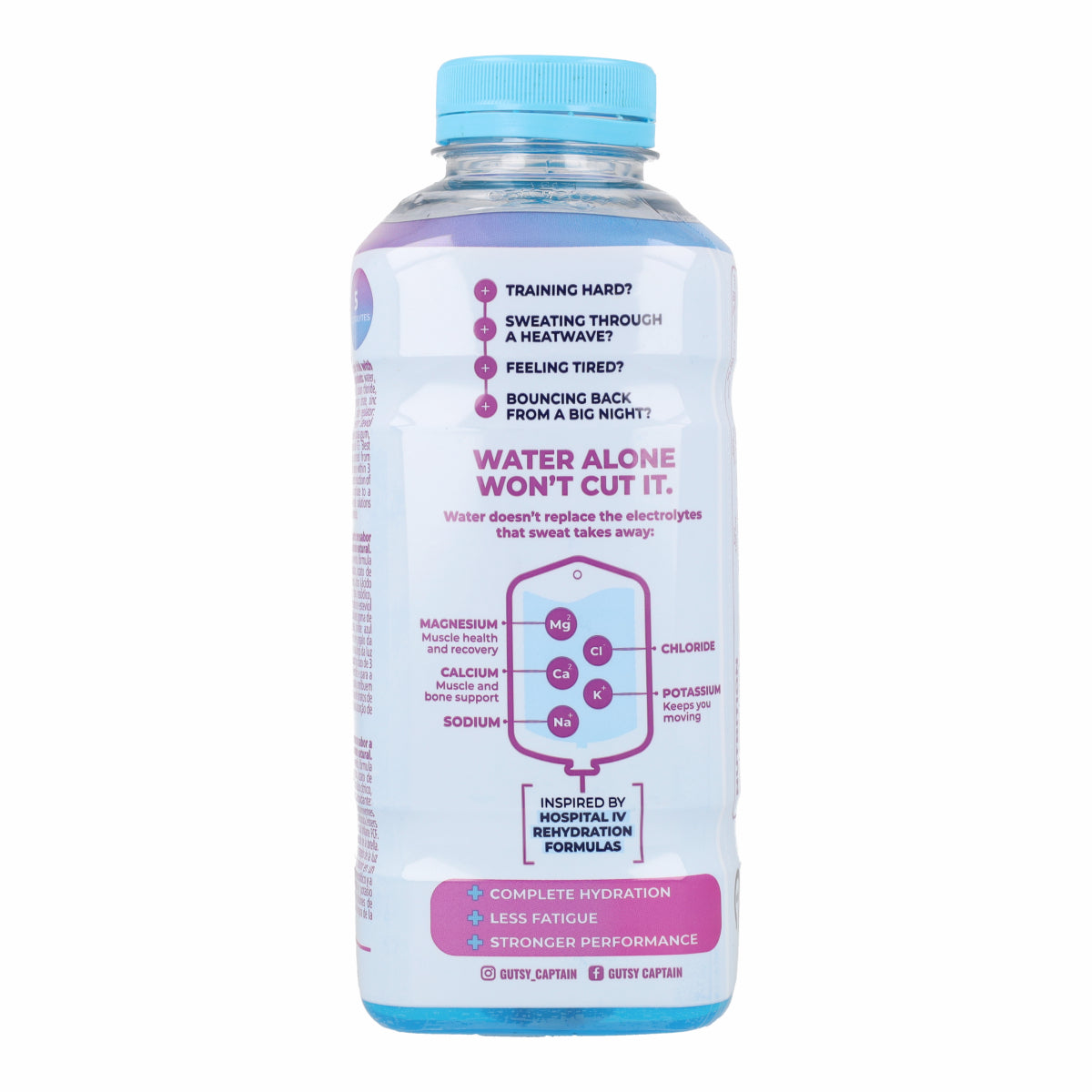 Boisson Électrolyte Naturelle Cool Blue Bouteille The Gutsy Captain 600 ml