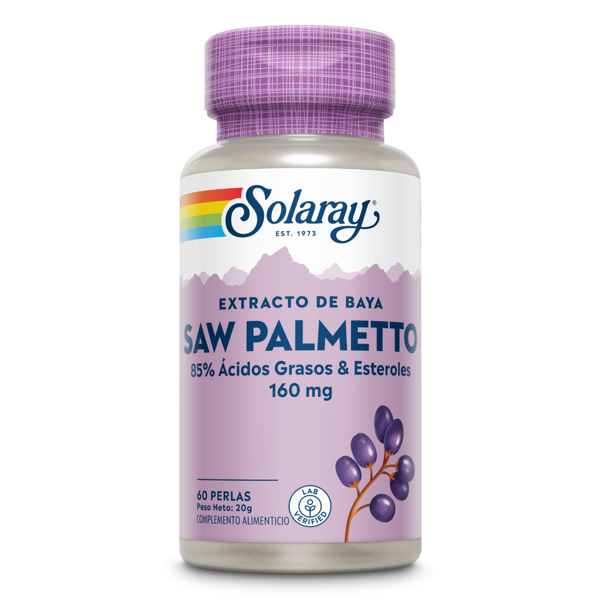 Saw Palmeto Solaray, 60 cápsulas
